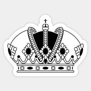 Imperial crown (black and white) Sticker